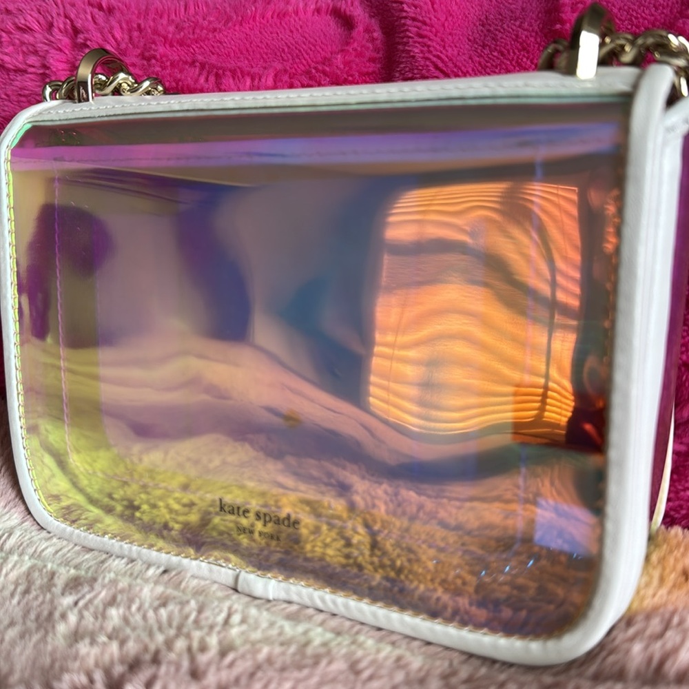 ✨ S O L D ✨ Kate Spade Optic White Hologram Iridescent Nicola Bag - Picture 8 of 11